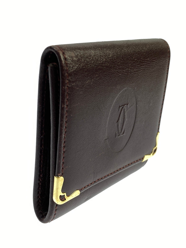 【中古品】【メンズ/レディース】 CARTIER カルティエ マストライン スクエア コインケース 181-260713-KS-17-min カラー：ボルドー 万代Net店