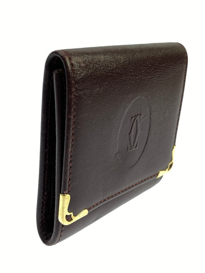 【中古品】【メンズ/レディース】 CARTIER カルティエ マストライン スクエア コインケース 181-260713-KS-17-min カラー：ボルドー 万代Net店