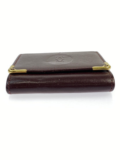 【中古品】【メンズ/レディース】 CARTIER カルティエ マストライン スクエア コインケース 181-260713-KS-17-min カラー：ボルドー 万代Net店