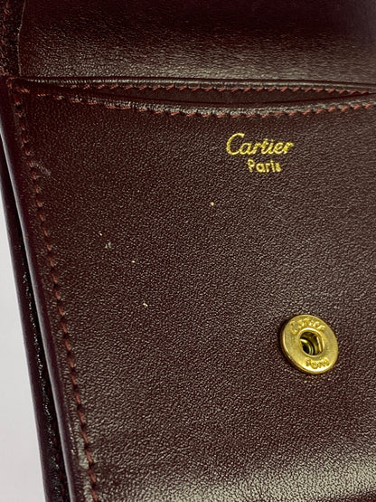 【中古品】【メンズ/レディース】 CARTIER カルティエ マストライン スクエア コインケース 181-260713-KS-17-min カラー：ボルドー 万代Net店