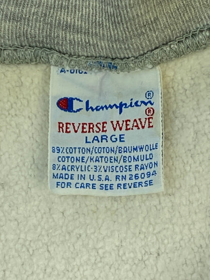 【現状渡し品】【メンズ】 CHAMPION チャンピオン 90's MICHIGAN REVERSE WEAVE SWEATSHIRT 90年代 リバースウィーブ スウェットシャツ トレーナー トップス 146-260529-yn-02-min サイズ：L カラー：ライトグレー 万代Net店