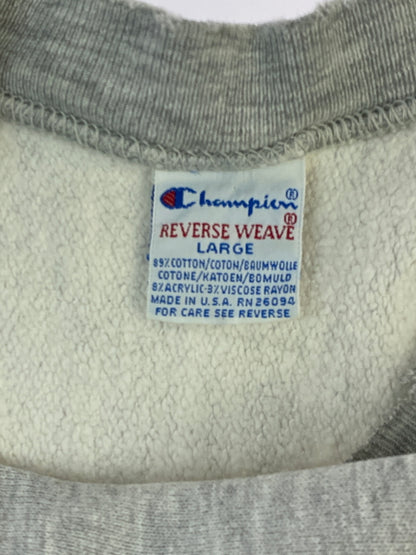 【現状渡し品】【メンズ】 CHAMPION チャンピオン 90's BLOOMSBURS UNIVERSITY REVERE WEAVE SWEATSHIRT リバースウィーブ スウェットシャツ トレーナー トップス 146-260529-yn-03-min サイズ：L カラー：ライトグレー 万代Net店