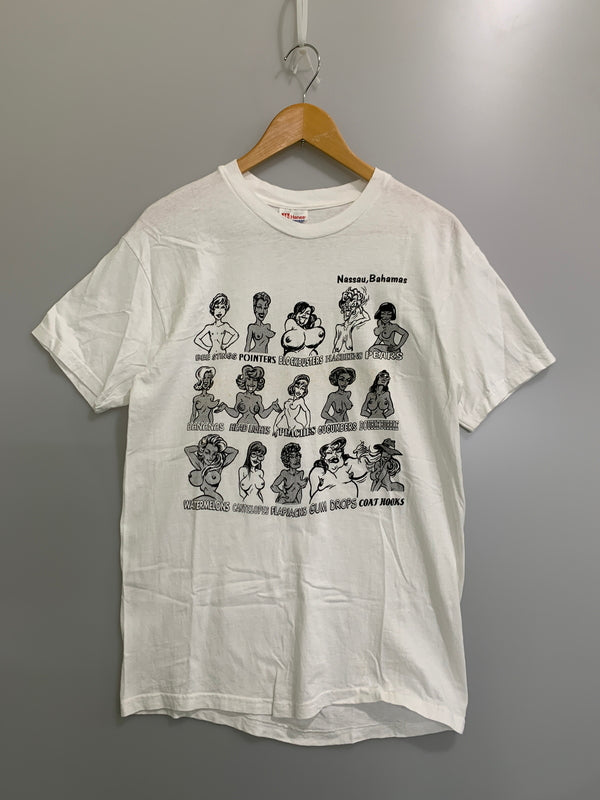 【中古品】【メンズ】 HANES ヘインズ 90-00S OPPAI TEE 半袖Tシャツ ショートスリーブ 146-260604-AS-62-min サイズ：M カラー：ホワイト 万代Net店