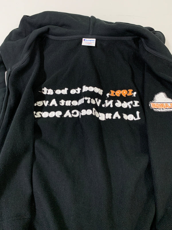 【中古品】【メンズ】 XLARGE エクストララージ ×CHAMPION チャンピオン C8-B109 LOGO REVERSE WEAVE ZIP HOODIE フルジップパーカー 142-260604-AS-58-min サイズ：XL カラー：ブラック 万代Net店