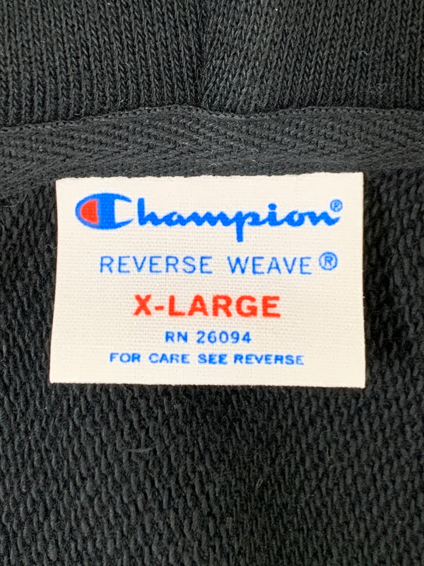 【中古品】【メンズ】 XLARGE エクストララージ ×CHAMPION チャンピオン C8-B109 LOGO REVERSE WEAVE ZIP HOODIE フルジップパーカー 142-260604-AS-58-min サイズ：XL カラー：ブラック 万代Net店