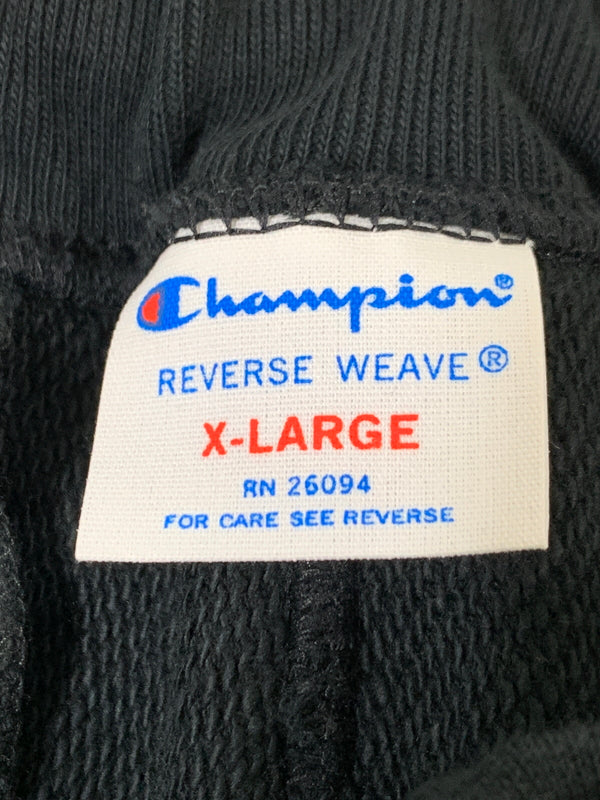 【中古品】【メンズ】 XLARGE エクストララージ ×CHAMPION チャンピオン C8-B503 LOGO REVERSE WEAVE SHORTS リバースウィーブ ショーツ 159-260523-zi-24-min サイズ：XL カラー：ブラック 万代Net店
