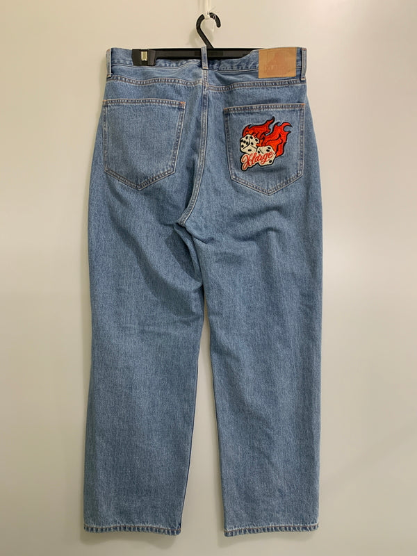 【中古品】【メンズ】 XLARGE エクストララージ 101214031006 STRAIGHT DENIM PANTS ストレートデニムパンツ 153-260523-zi-25-min サイズ：36 カラー：インディゴ 万代Net店