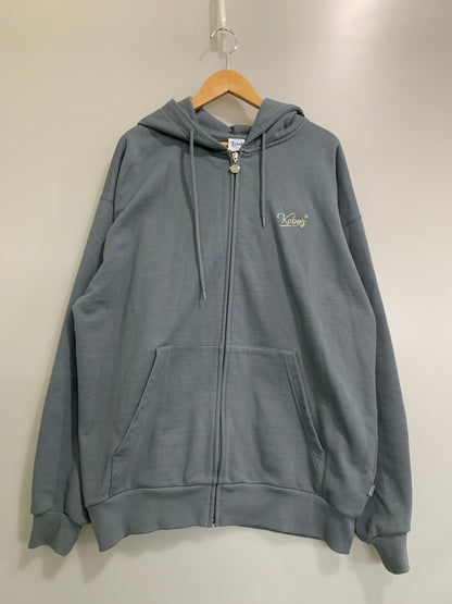 【中古品】【メンズ】 KEBOZ ケボス LOGO ZIP UP HOODIE フルジップパーカー 142-260604-AS-59-min サイズ：XL カラー：ブルーグレー 万代Net店