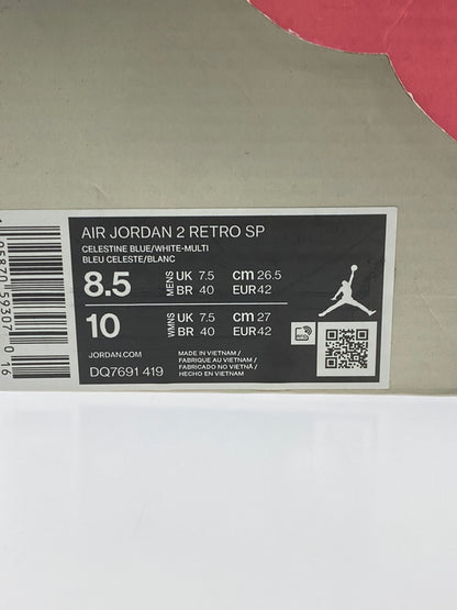 【中古品】【メンズ】 J BALVIN J. バルヴィン × NIKE ナイキ AIR JORDAN 2 RETRO SP DQ7691-419 レトロ SP スニーカー メンズ シューズ 靴 160-260524-em-02-min サイズ：26.5cm カラー：CELESTINE BLUE WHITE MULTI COLOR 万代Net店