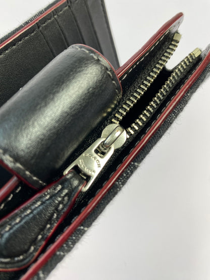 【中古品】【メンズ】 COACH コーチ ミディアム コーナー ジップ ウォレット シグネチャー デニム CP435 財布 二つ折り財布 181-260530-KS-17-min カラー：ブラック 万代Net店