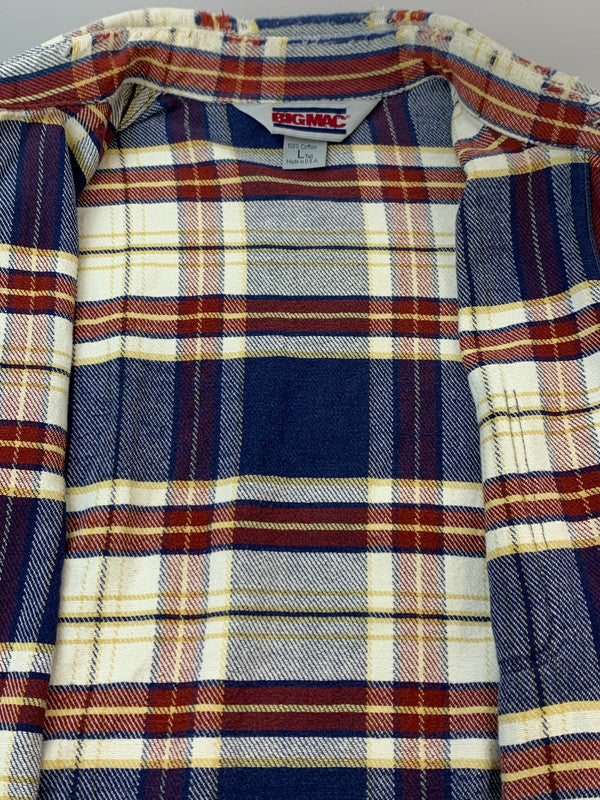 【現状渡し品】【メンズ】 BIGMAC ビッグマック 80S USA製 LS CHECK SHIRT ロングスリーブ チェックシャツ 長袖シャツ 146-260610-kt-17-min サイズ：L カラー：マルチカラー 万代Net店