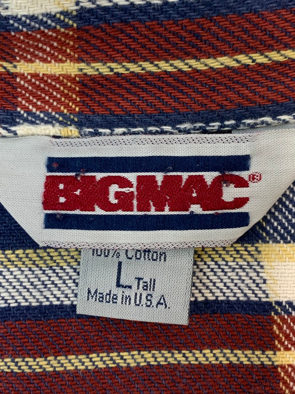 【現状渡し品】【メンズ】 BIGMAC ビッグマック 80S USA製 LS CHECK SHIRT ロングスリーブ チェックシャツ 長袖シャツ 146-260610-kt-17-min サイズ：L カラー：マルチカラー 万代Net店