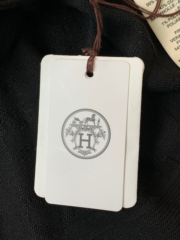 【中古美品】【レディース】 HERMES エルメス 4E2732DC NAOUSSA CHAINE CHAINE D'ANCRE ナウサ シェーヌ シェーヌダンクル ロング カーディガン トップス 168-260526-jt-09-min サイズ：38 カラー：ブラック 万代Net店