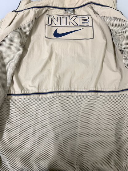 【中古品】【メンズ】 NIKE ナイキ 90-00S LOGO NYLON JACKET 90年代 00年代 ロゴ ナイロン ジャケット メンズ アウター 裏メッシュ 146-260612-em-39-min サイズ：XL カラー：アイボリー 万代Net店