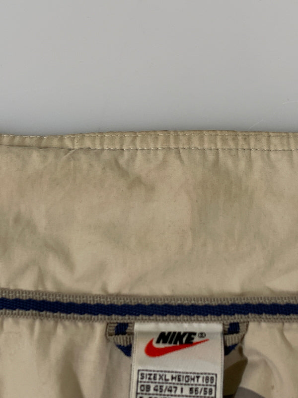 【中古品】【メンズ】 NIKE ナイキ 90-00S LOGO NYLON JACKET 90年代 00年代 ロゴ ナイロン ジャケット メンズ アウター 裏メッシュ 146-260612-em-39-min サイズ：XL カラー：アイボリー 万代Net店
