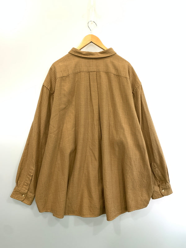 【中古品】【メンズ】 POLO RALPH LAUREN ポロ ラルフローレン 90S 千鳥格子 L S SHIRT 90年代 長袖シャツ トップス 146-260526-jt-07-min サイズ：6XB BIG カラー：ブラウン/ベージュ 万代Net店