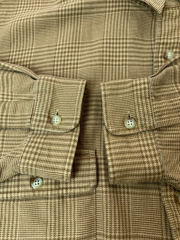 【中古品】【メンズ】 POLO RALPH LAUREN ポロ ラルフローレン 90S 千鳥格子 L S SHIRT 90年代 長袖シャツ トップス 146-260526-jt-07-min サイズ：6XB BIG カラー：ブラウン/ベージュ 万代Net店