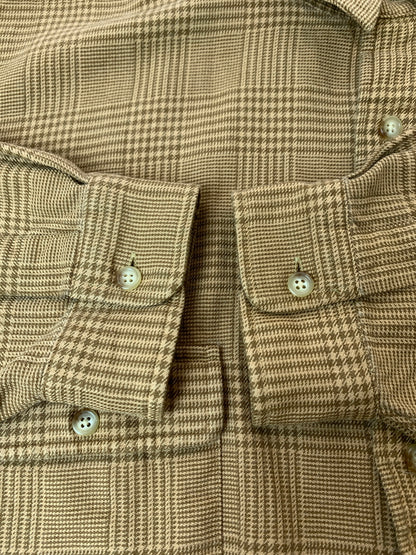 【中古品】【メンズ】 POLO RALPH LAUREN ポロ ラルフローレン 90S 千鳥格子 L S SHIRT 90年代 長袖シャツ トップス 146-260526-jt-07-min サイズ：6XB BIG カラー：ブラウン/ベージュ 万代Net店