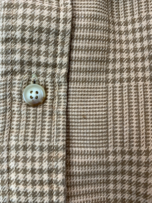 【中古品】【メンズ】 POLO RALPH LAUREN ポロ ラルフローレン 90S 千鳥格子 L S SHIRT 90年代 長袖シャツ トップス 146-260526-jt-07-min サイズ：6XB BIG カラー：ブラウン/ベージュ 万代Net店