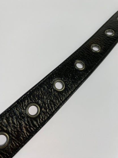 【中古品】【メンズ】 ALICE HOLLYWOOD アリス ハリウッド BLISTERED CHOPPER BELT ブリスタード チョッパー ベルト メタルバックル ロゴベルト 205-260603-em-31-min カラー：ブラック/シルバー 万代Net店
