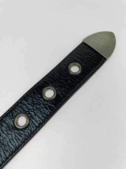 【中古品】【メンズ】 ALICE HOLLYWOOD アリス ハリウッド BLISTERED CHOPPER BELT ブリスタード チョッパー ベルト メタルバックル ロゴベルト 205-260603-em-31-min カラー：ブラック/シルバー 万代Net店