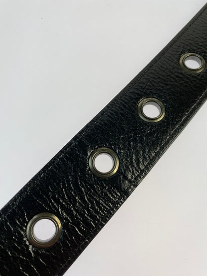 【中古品】【メンズ】 ALICE HOLLYWOOD アリス ハリウッド BLISTERED CHOPPER BELT ブリスタード チョッパー ベルト メタルバックル ロゴベルト 205-260603-em-31-min カラー：ブラック/シルバー 万代Net店