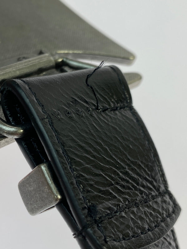 【中古品】【メンズ】 ALICE HOLLYWOOD アリス ハリウッド BLISTERED CHOPPER BELT ブリスタード チョッパー ベルト メタルバックル ロゴベルト 205-260603-em-31-min カラー：ブラック/シルバー 万代Net店