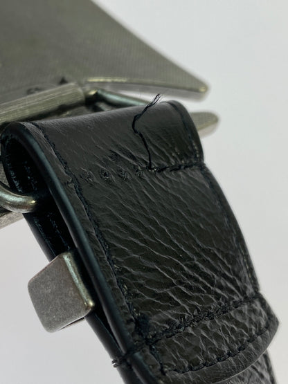 【中古品】【メンズ】 ALICE HOLLYWOOD アリス ハリウッド BLISTERED CHOPPER BELT ブリスタード チョッパー ベルト メタルバックル ロゴベルト 205-260603-em-31-min カラー：ブラック/シルバー 万代Net店