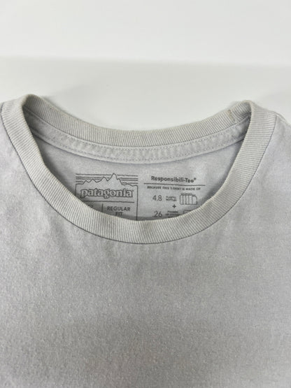 【中古品】【メンズ】 patagonia パタゴニア BOARDSHORT LOGO POCKET RESPONSIBILI TEE ボードショーツロゴポケットレスポンシビリティー 半袖Tシャツ トップス 178-260627-kk-01-hon サイズ：S カラー：ライトブルー系 万代Net店