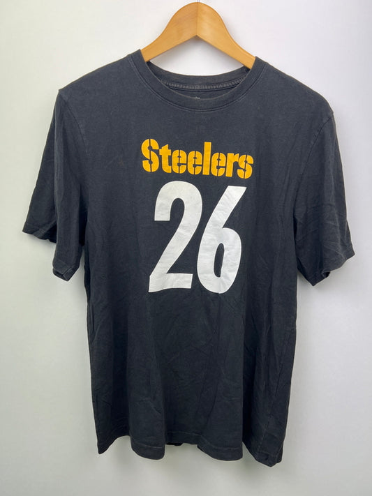 【中古品】【メンズ】 NFL TEAM APPAREL エヌエフエル チームアパレル PITTSBURGH STEELERS Leveron Bell S/S TEE KW18DPSN ピッツバーグ・スティーラーズ レビオン・ベル Tシャツ 半袖 178-260627-kk-03-hon サイズ：表記カスレ 実寸参照 カラー：ブラック 万代Net店