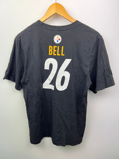 【中古品】【メンズ】 NFL TEAM APPAREL エヌエフエル チームアパレル PITTSBURGH STEELERS Leveron Bell S/S TEE KW18DPSN ピッツバーグ・スティーラーズ レビオン・ベル Tシャツ 半袖 178-260627-kk-03-hon サイズ：表記カスレ 実寸参照 カラー：ブラック 万代Net店