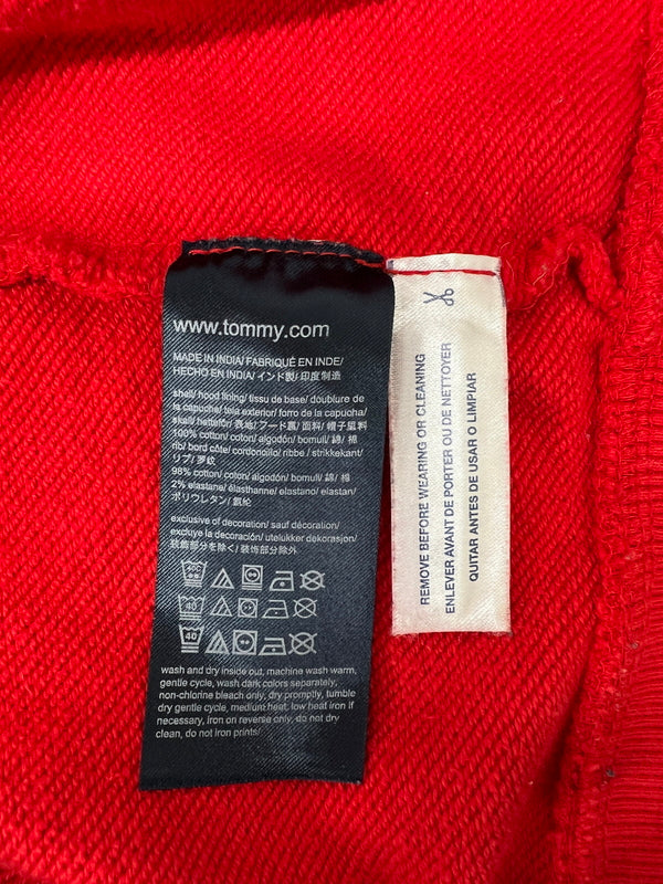 【中古品】【メンズ】 TOMMY HILFIGER トミーヒルフィガー LOGO PULLOVER HOODIE ロゴ プルオーバーフーディー トップス パーカー 178-260627-kk-02-hon サイズ：L カラー：レッド 万代Net店