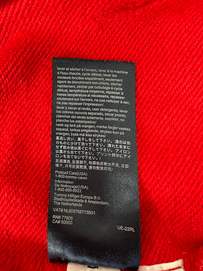 【中古品】【メンズ】 TOMMY HILFIGER トミーヒルフィガー LOGO PULLOVER HOODIE ロゴ プルオーバーフーディー トップス パーカー 178-260627-kk-02-hon サイズ：L カラー：レッド 万代Net店