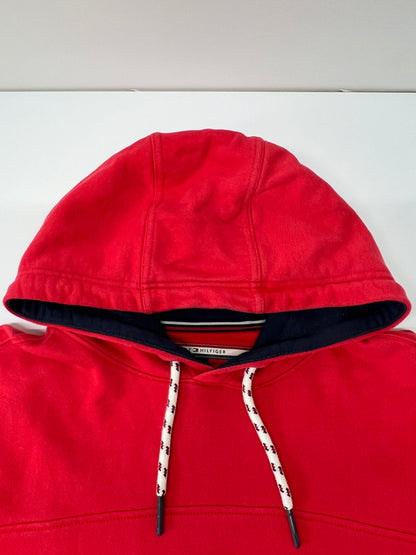 【中古品】【メンズ】 TOMMY HILFIGER トミーヒルフィガー LOGO PULLOVER HOODIE ロゴ プルオーバーフーディー トップス パーカー 178-260627-kk-02-hon サイズ：L カラー：レッド 万代Net店