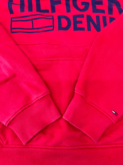 【中古品】【メンズ】 TOMMY HILFIGER トミーヒルフィガー LOGO PULLOVER HOODIE ロゴ プルオーバーフーディー トップス パーカー 178-260627-kk-02-hon サイズ：L カラー：レッド 万代Net店