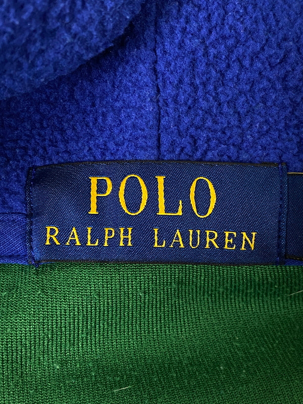 【中古品】【メンズ】 POLO RALPH LAUREN ポロ・ラルフローレン FLEECE HOODED フリース パーカー フーディー 147-260613-kt-05-min サイズ：XL カラー：グリーン/ブルー 万代Net店