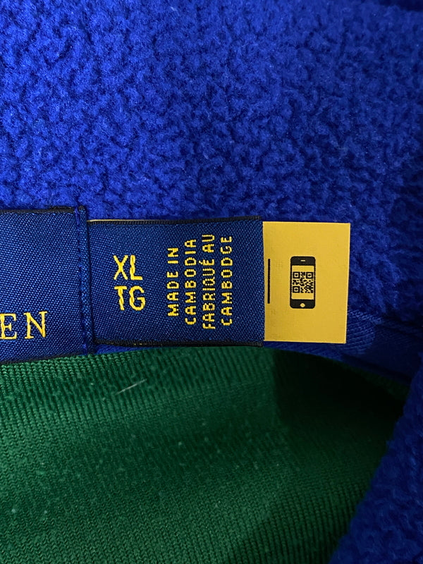 【中古品】【メンズ】 POLO RALPH LAUREN ポロ・ラルフローレン FLEECE HOODED フリース パーカー フーディー 147-260613-kt-05-min サイズ：XL カラー：グリーン/ブルー 万代Net店