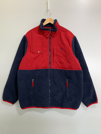 【中古品】【メンズ】 POLO RALPH LAUREN ポロ・ラルフローレン ウィンドブロッキング ハイブリッドジャケット メンズ アウター フリース 147-260612-em-36-min サイズ：XL カラー：レッド/ネイビー 万代Net店