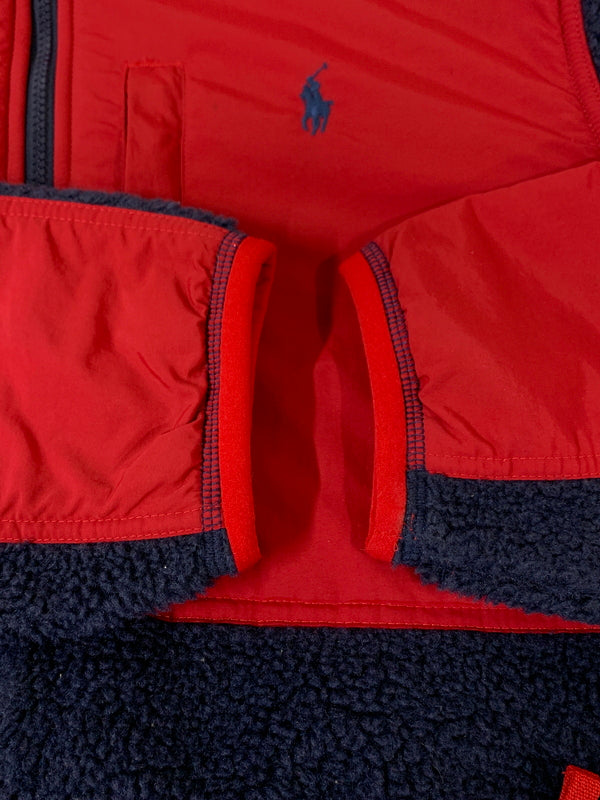 【中古品】【メンズ】 POLO RALPH LAUREN ポロ・ラルフローレン ウィンドブロッキング ハイブリッドジャケット メンズ アウター フリース 147-260612-em-36-min サイズ：XL カラー：レッド/ネイビー 万代Net店