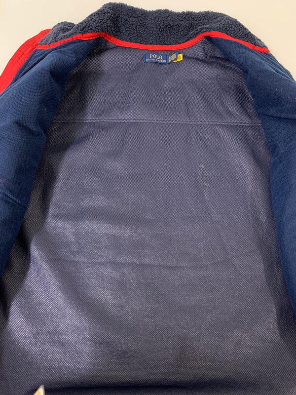 【中古品】【メンズ】 POLO RALPH LAUREN ポロ・ラルフローレン ウィンドブロッキング ハイブリッドジャケット メンズ アウター フリース 147-260612-em-36-min サイズ：XL カラー：レッド/ネイビー 万代Net店