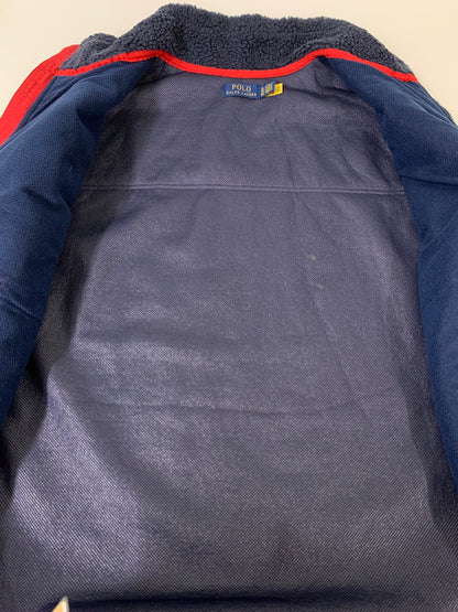 【中古品】【メンズ】 POLO RALPH LAUREN ポロ・ラルフローレン ウィンドブロッキング ハイブリッドジャケット メンズ アウター フリース 147-260612-em-36-min サイズ：XL カラー：レッド/ネイビー 万代Net店
