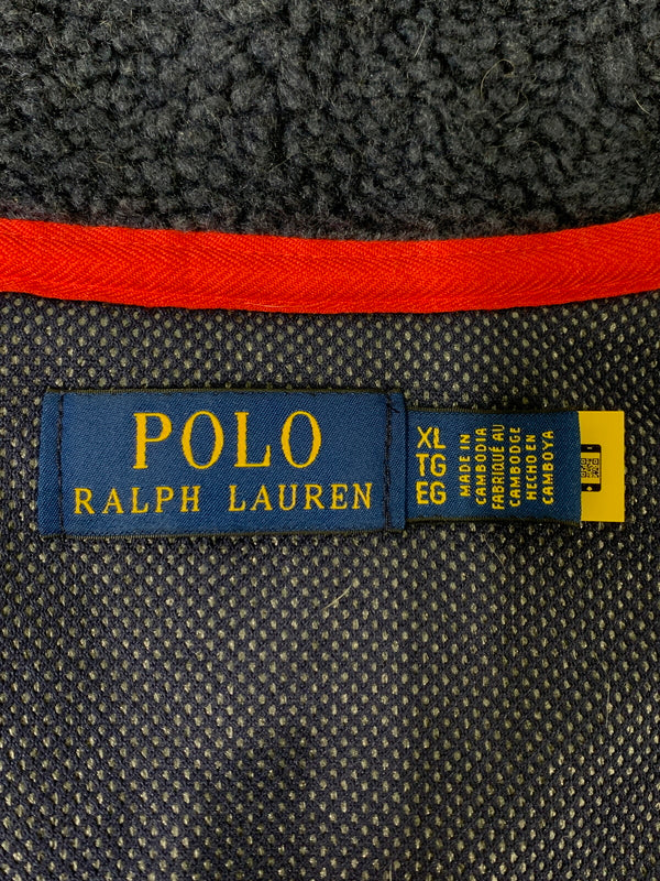 【中古品】【メンズ】 POLO RALPH LAUREN ポロ・ラルフローレン ウィンドブロッキング ハイブリッドジャケット メンズ アウター フリース 147-260612-em-36-min サイズ：XL カラー：レッド/ネイビー 万代Net店