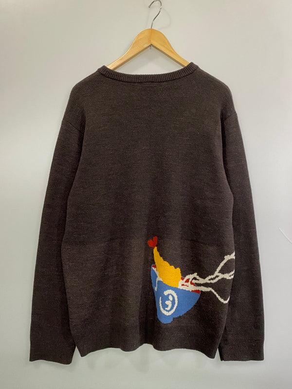 【中古品】【メンズ】 GO SLOW ゴー スロウ キリンIMPACT インパクト うどん ジャガードニットセーター 386106 トップス ニット 144-260922-hu-26-min サイズ：5 カラー：ブラウン 万代Net店