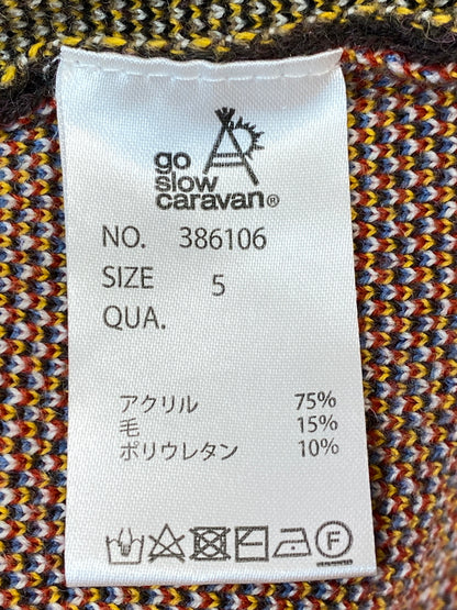 【中古品】【メンズ】 GO SLOW ゴー スロウ キリンIMPACT インパクト うどん ジャガードニットセーター 386106 トップス ニット 144-260922-hu-26-min サイズ：5 カラー：ブラウン 万代Net店
