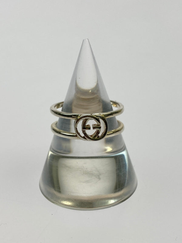 【中古品】【メンズ/レディース】 GUCCI グッチ インターロッキングG リング 指輪 アクセサリー 182-260527-yn-14-min サイズ：11 カラー：シルバー 万代Net店