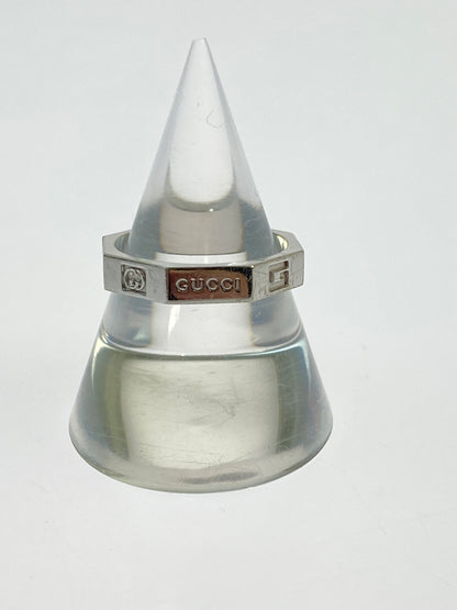 【中古品】【メンズ/レディース】 GUCCI グッチ K18WG ロゴ8 リング オクタゴナル 指輪 アクセサリー 182-260527-yn-13-min サイズ：11 カラー：シルバー 万代Net店