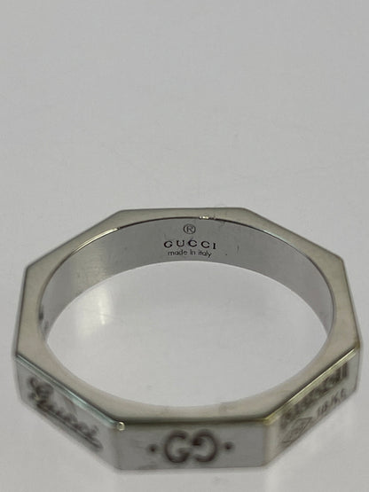【中古品】【メンズ/レディース】 GUCCI グッチ K18WG ロゴ8 リング オクタゴナル 指輪 アクセサリー 182-260527-yn-13-min サイズ：11 カラー：シルバー 万代Net店