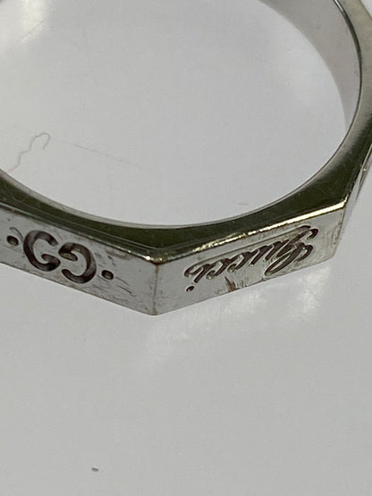 【中古品】【メンズ/レディース】 GUCCI グッチ K18WG ロゴ8 リング オクタゴナル 指輪 アクセサリー 182-260527-yn-13-min サイズ：11 カラー：シルバー 万代Net店
