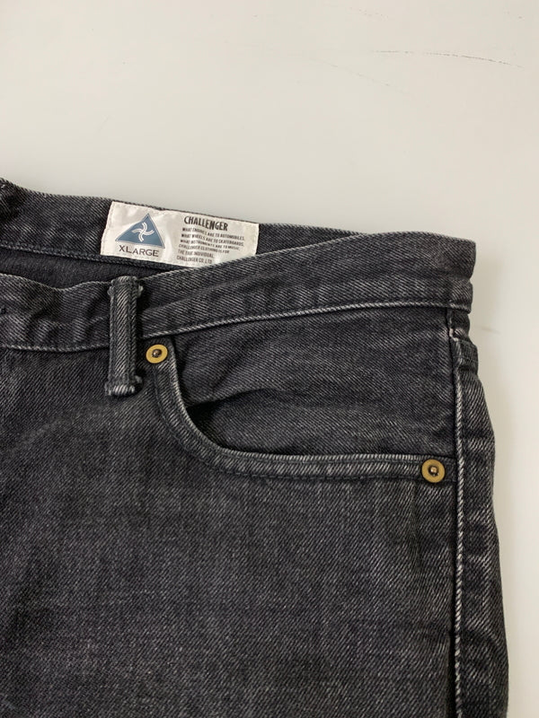 【中古品】【メンズ】 CHALLENGER チャレンジャー CLG-PT015-005 NARROW BLACK DENIM PANTS デニムパンツ ボトムス 153-260531-AS-4-min サイズ：XL カラー：ブラック 万代Net店