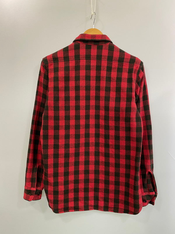 【中古品】【メンズ】 WEST RIDE ウエストライド HEAVY FLANNEL SHIRT ヘビーフランネルシャツ チェックシャツ 長袖シャツ 145-260605-kt-05-min サイズ：M カラー：レッド/ブラック 万代Net店